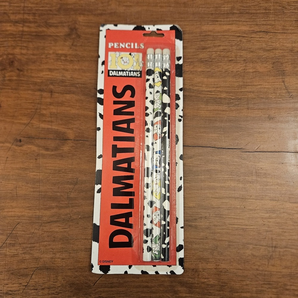 Vintage Disney 101 Dalmatians Pencil Set Of 3 New In Packaging NOS Impact Int.